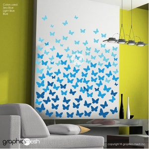 OMBRE BUTTERFLIES wall decals Interior decor by Graphics Mesh image 2