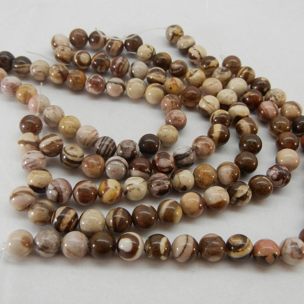AUSTRALIAN AGATE bead, 8mm, mottled brown agate, round bead, beading supplies, Aussie Etsy, destash beads, jane bari beads on Etsy