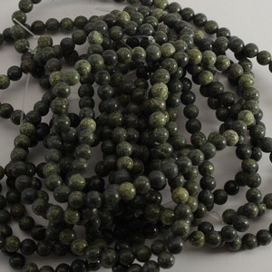 Russian Serpentine Gemstone Beads, 8mm Strand