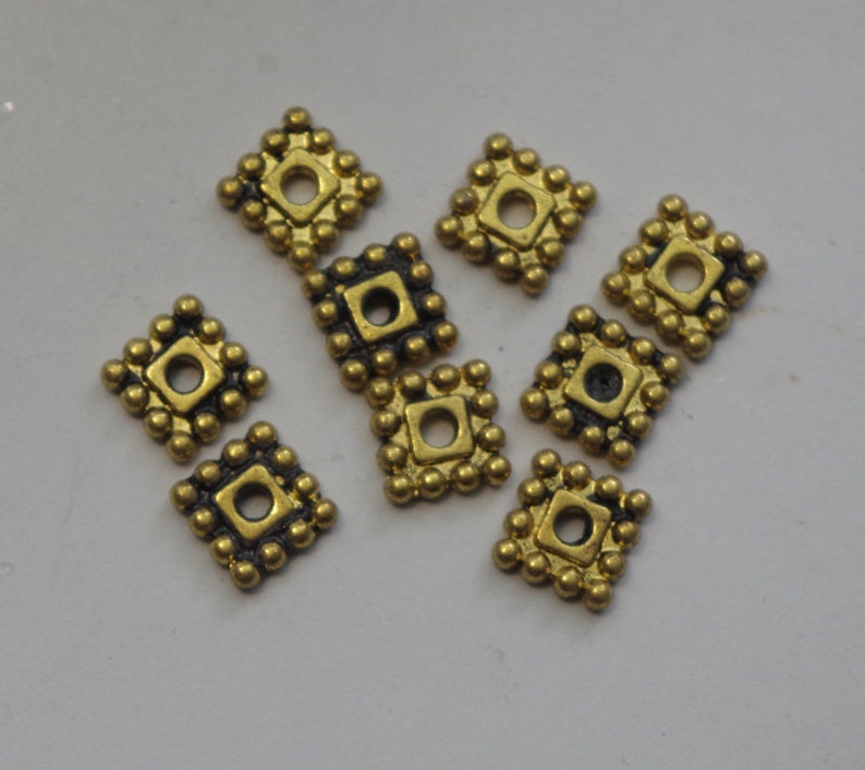 25 METAL SPACER BEADS Square Flat Spacer 7x7 Mms Beading Etsy
