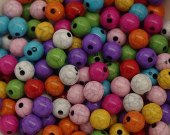 50 IMITATION TURQUOISE 10mm, rainbow coloured beads, jewelry supplies, jewellery supplies, beads destash, budget beads, jane bari beads
