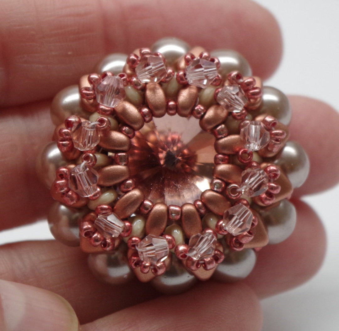 RIVOLI PENDANT COMPONENT, Hand Made Beading Component, Unique, Rivoli ...