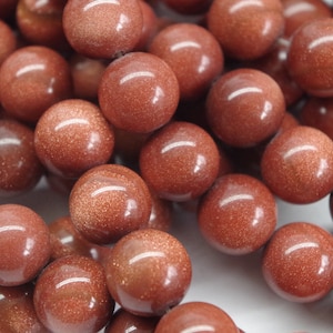 BROWN GOLDSTONE, (1 strand)  8mm, beading supplies, jewelry supplies, destash beads, jane bari beads, brown, semi precious gems