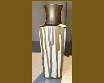Shades of Gold Ceramic Bud Vase - Unique One of a Kind Handpainted