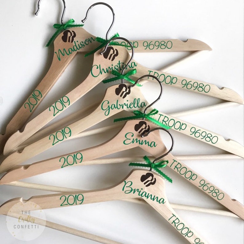 Personalized Girl Scouts Hangers Daisy Gift Brownie Gift Etsy