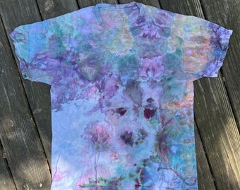Large Watercolor Ice Dyed T-Shirt Purple & Blue