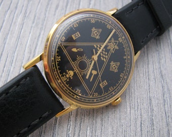 Watch Luch Masonic watch Vintage watch Exclusive gift Mens watch Gift for him men Gift. watch men. watches for men. mechanical watch