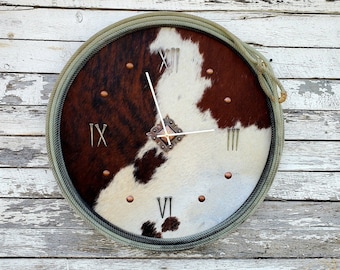 Large 24" Cowhide Lariat Clock