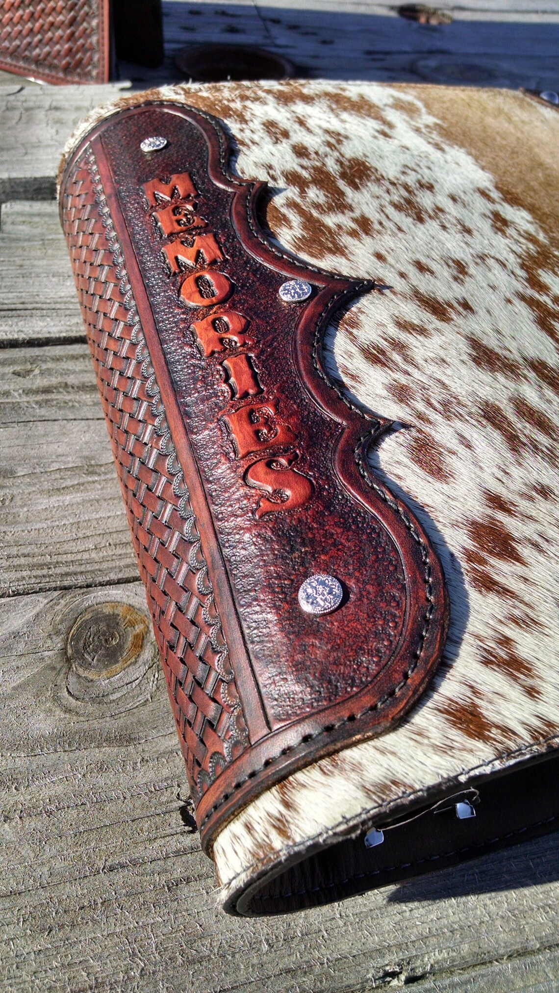 Custom Stamped Western Leather Binder Etsy