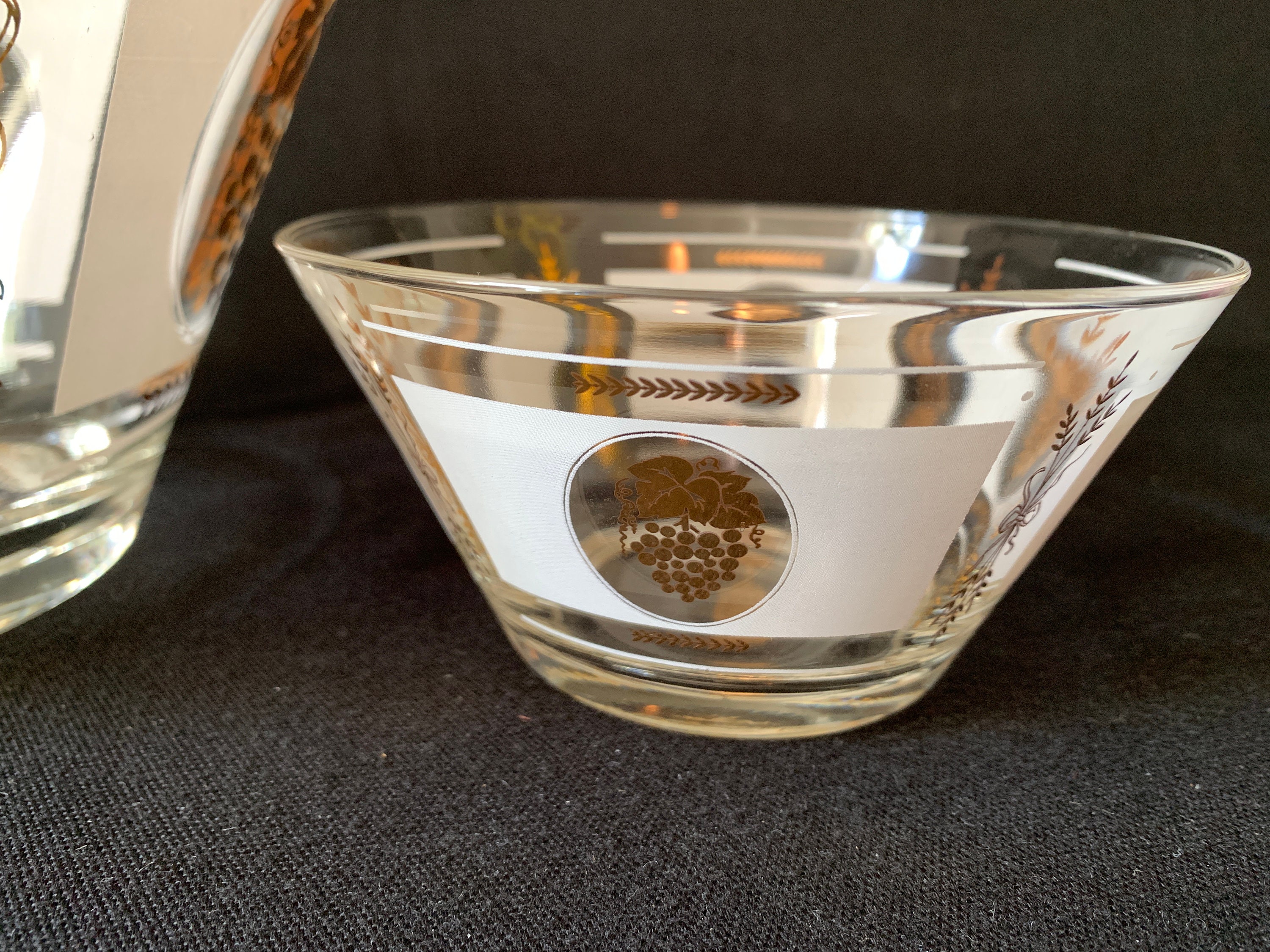 1960s Vintage Libbey Chip And Dip Set Gold And White Etsy