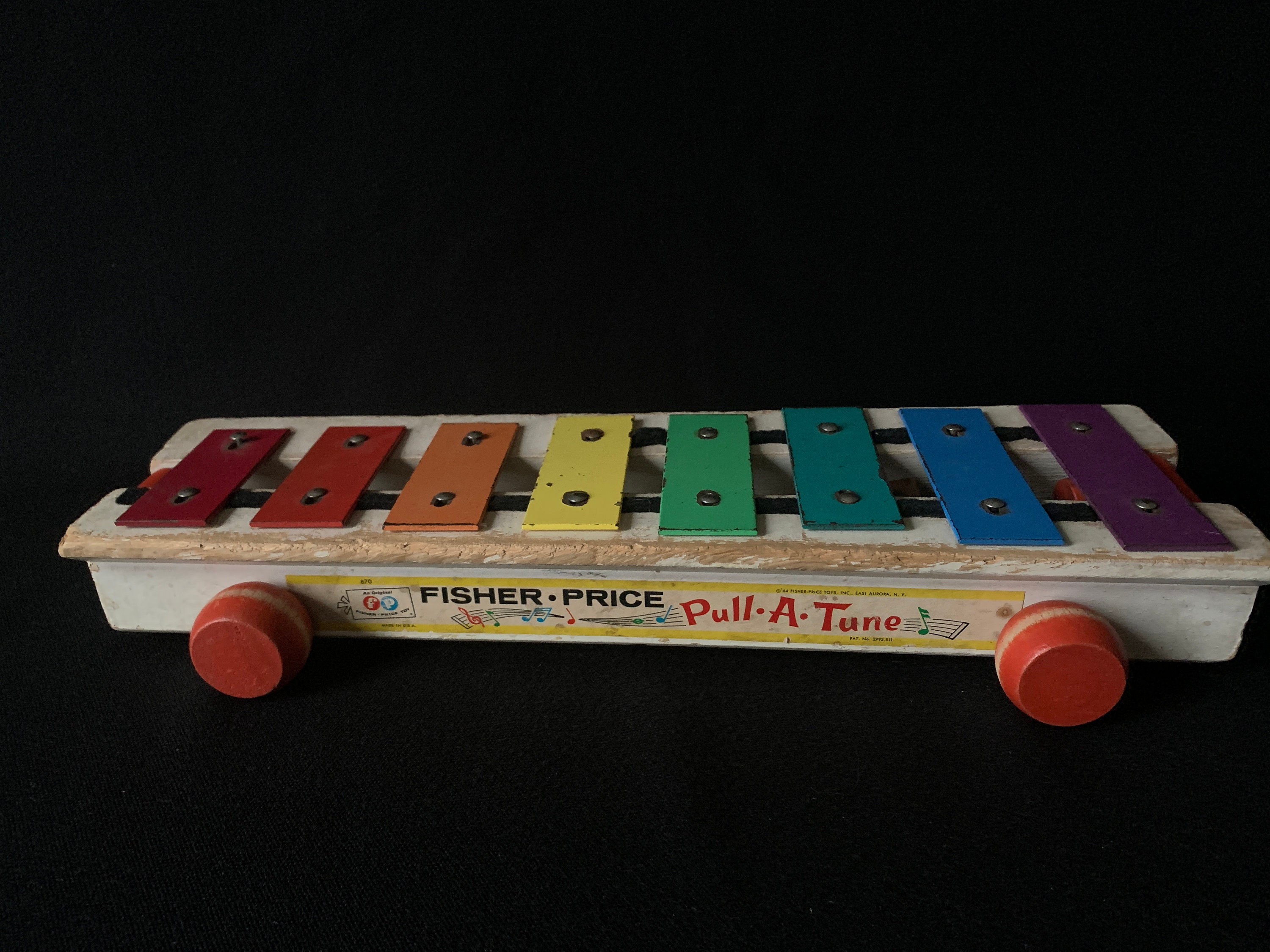 Vintage 1960 s Fisher Price Pull A Tune Rolling Xylophone Noise Maker Toy Etsy Mexico