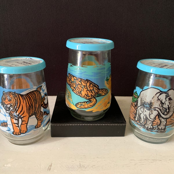 WELCH's 1994 “Endangered Species” Jelly Jar Glasses #5, #9, & # 12 - Sold Separately