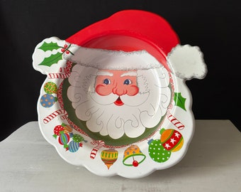 Vintage Santa Face Christmas Party Server Bowl By ULLMAN 15”