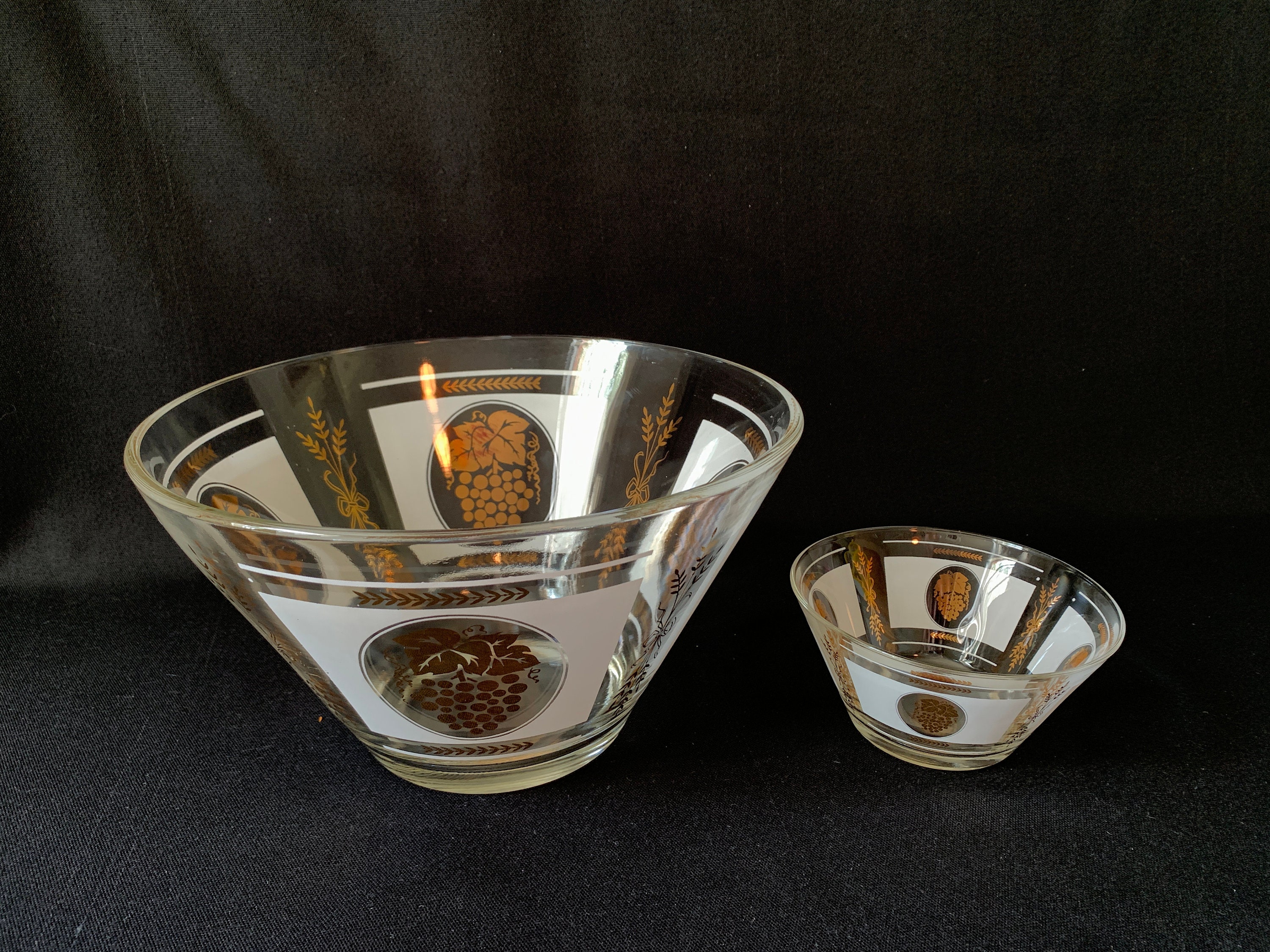 1960s Vintage Libbey Chip And Dip Set Gold And White Etsy