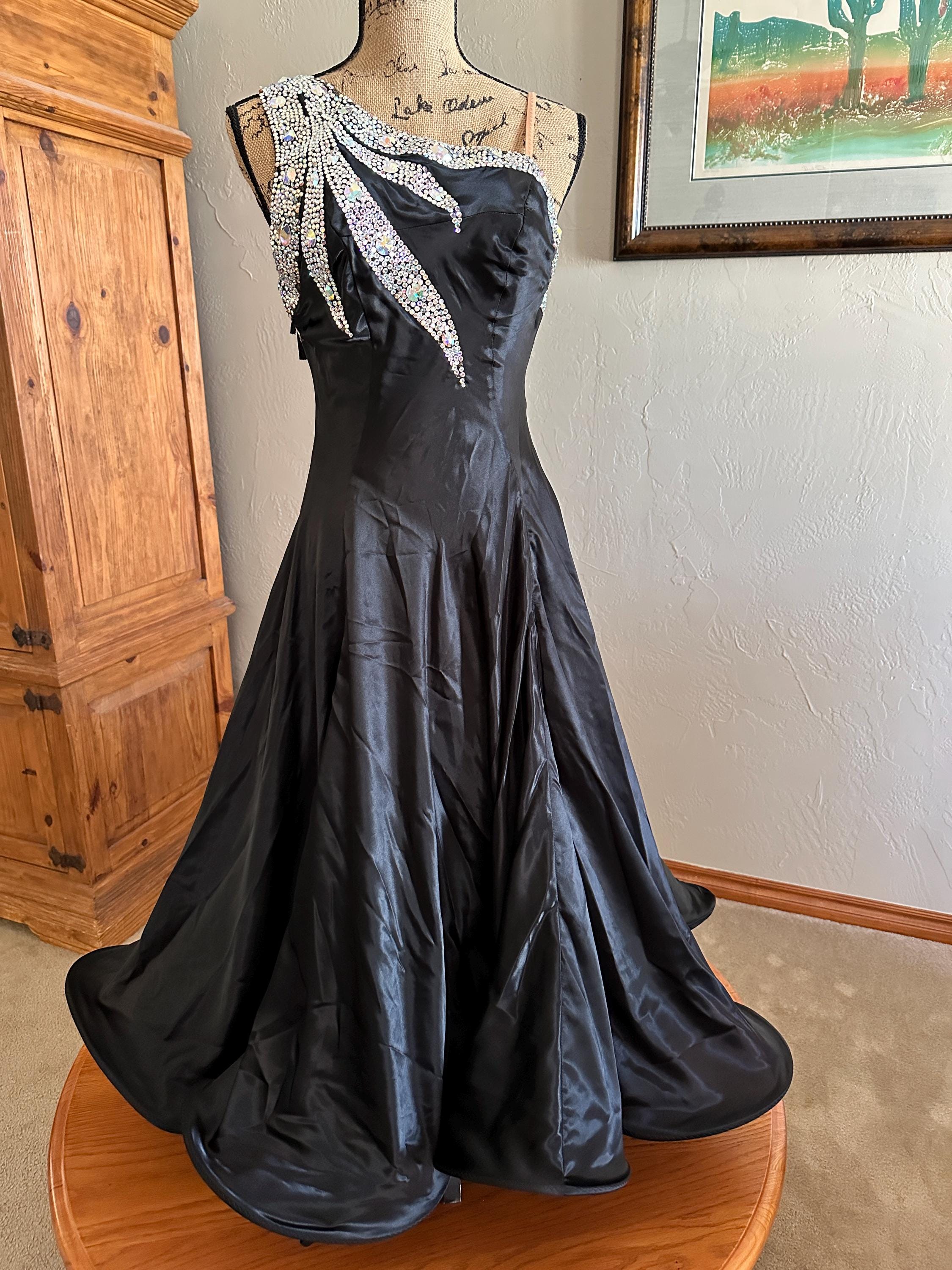 DESIGNS BY RANDALL Smooth Black Ballroom Dress Worn Once by Local  Professional Dancer - Etsy