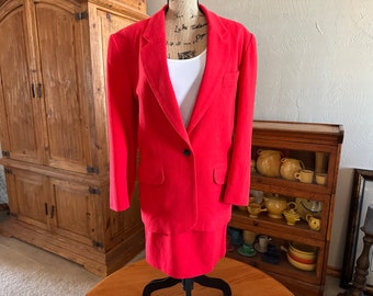 Abito vintage in lana Ann Taylor: set da 2 pezzi rosso caramella