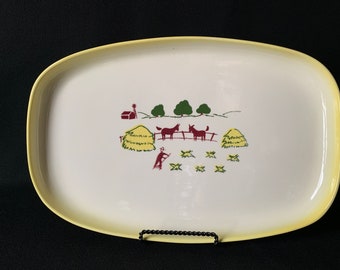 14" Rechteckige Servierplatte CALILFORNIA BAUERNHAUS GELB von Brock
