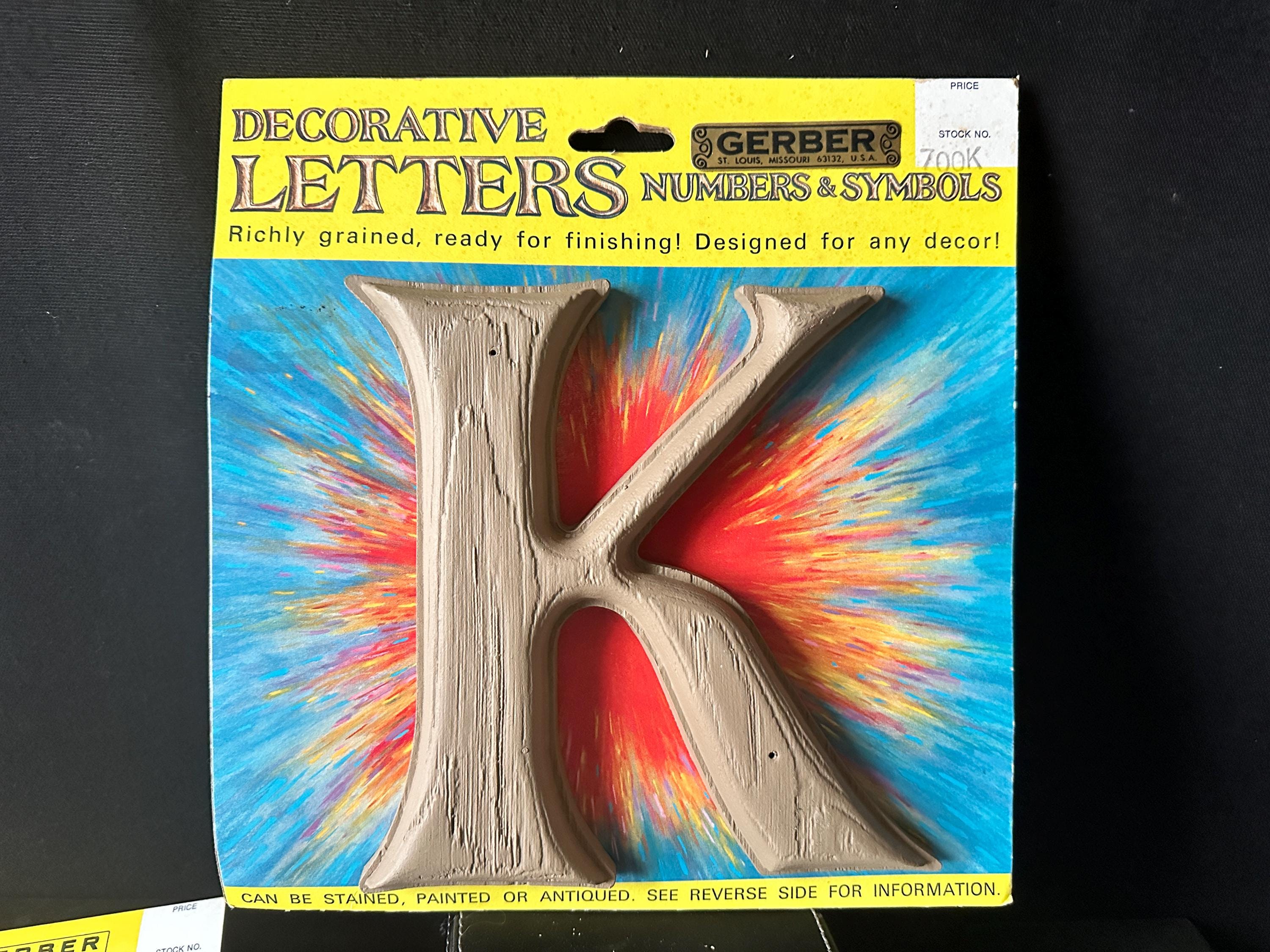 1970s Vintage MCM Decorative Letters From GERBER INDUSTRIES Wood Grain ...