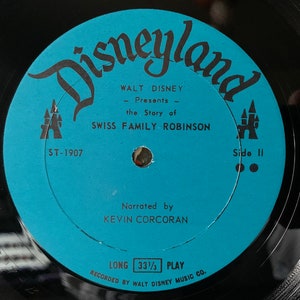 Vintage 1963 "walt Disney's Story of Swiss Family Robinson" Vinyl LP ...