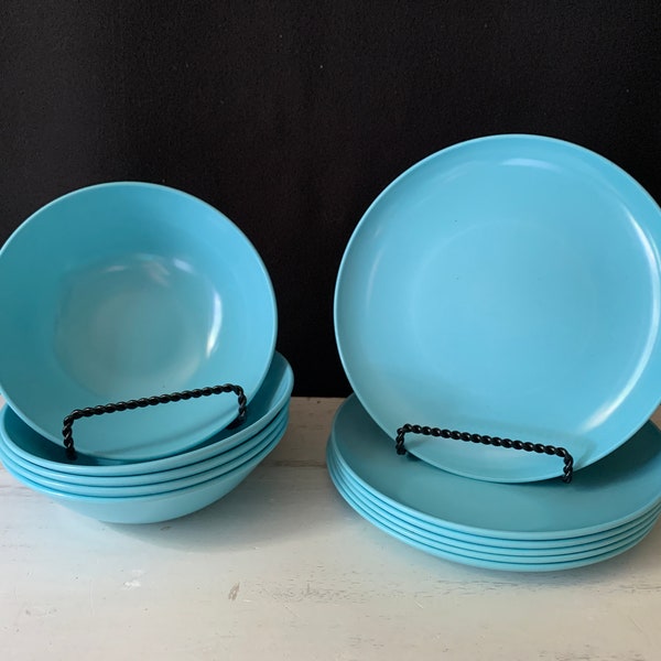 Turquoise Mar-Crest MELMAC Melamine 7” Salad Plates and 6” Dessert Bowls – Sold Separately.