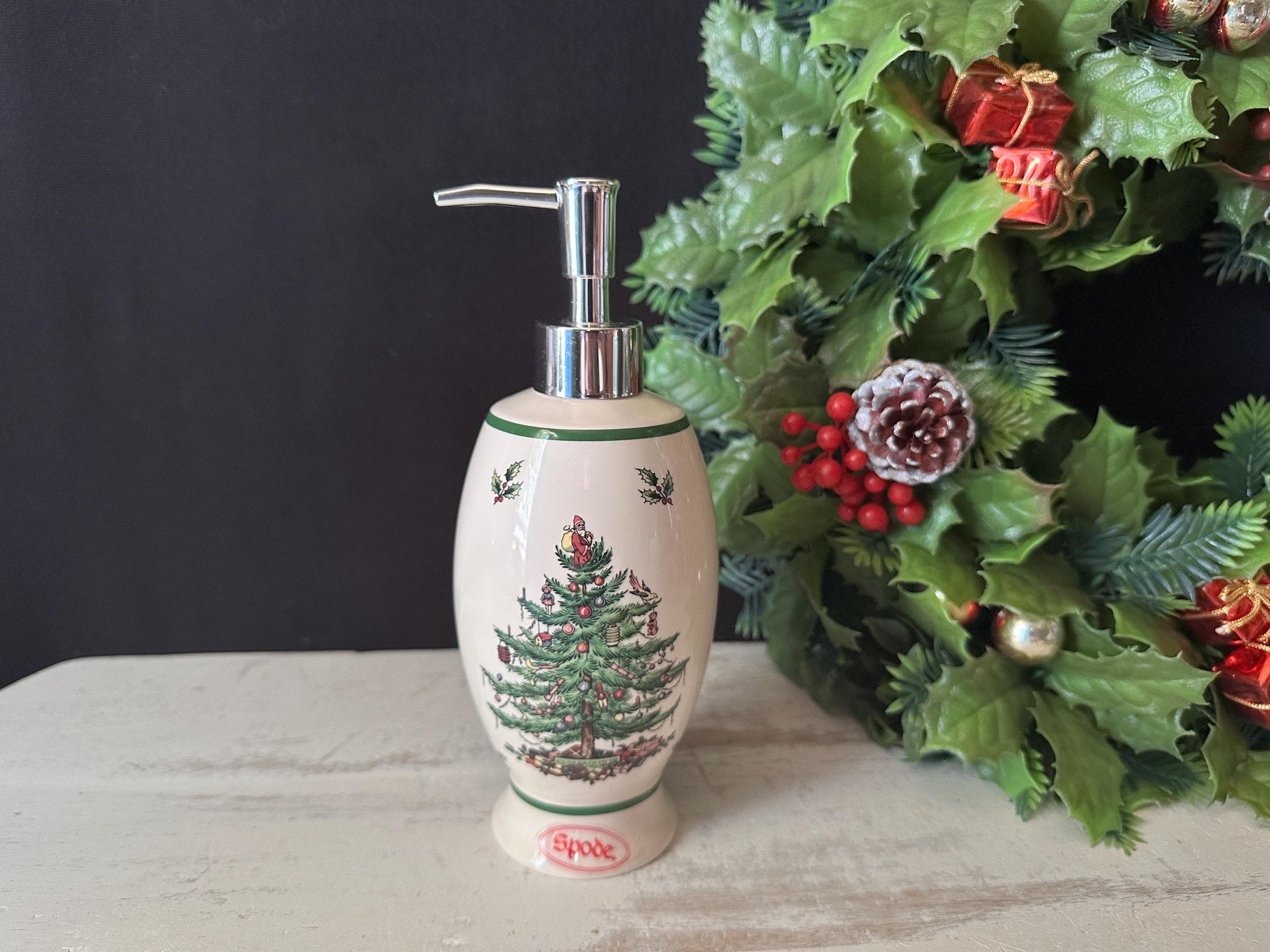 SPODE Christmas Tree Soap/Lotion Pump Dispenser