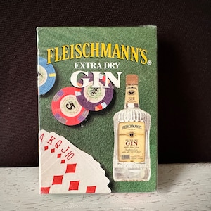 Vintage novo no pacote - baralho de cartas EXTRA DRY GIN Fleischmann's 1992