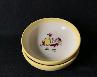 Cereal Bowls CALIFORNIA FARMHOUSE YELLOW By Brock 1950s - Sold Separately