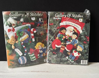 BUCILLA 1990s Kits For Making Personalized Felt Christmas Stockings - Sold Separately.