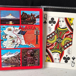 Très grand jeu de cartes des années 90 dans un boîtier en plastique - ALASKA