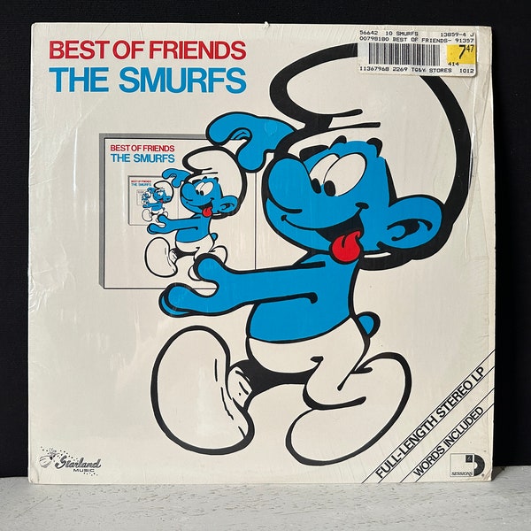 vintage 1982 LES Schtroumpfs « Best of Friends » LP sorti par K-Tel et Starland Music