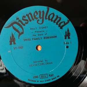 Vintage 1963 "walt Disney's Story of Swiss Family Robinson" Vinyl LP ...