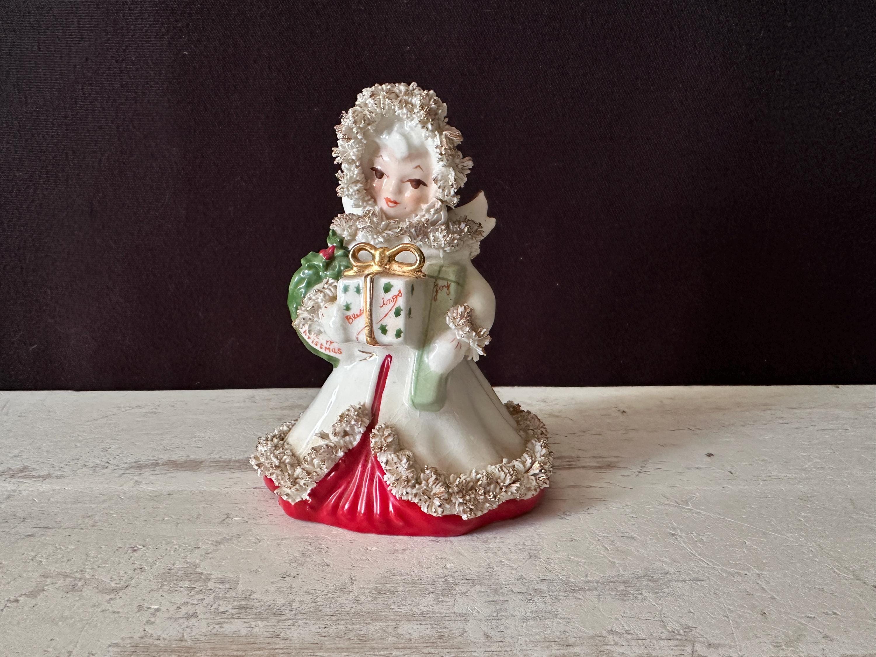 Napco Red Christmas Angel Figurines - Etsy