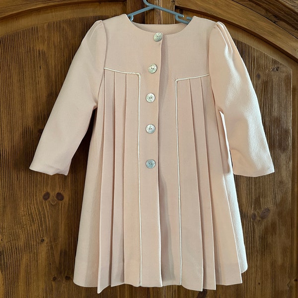 Vintage 1960's Young Girl’s Pink Pleated (Front & Back) Dressy Coat