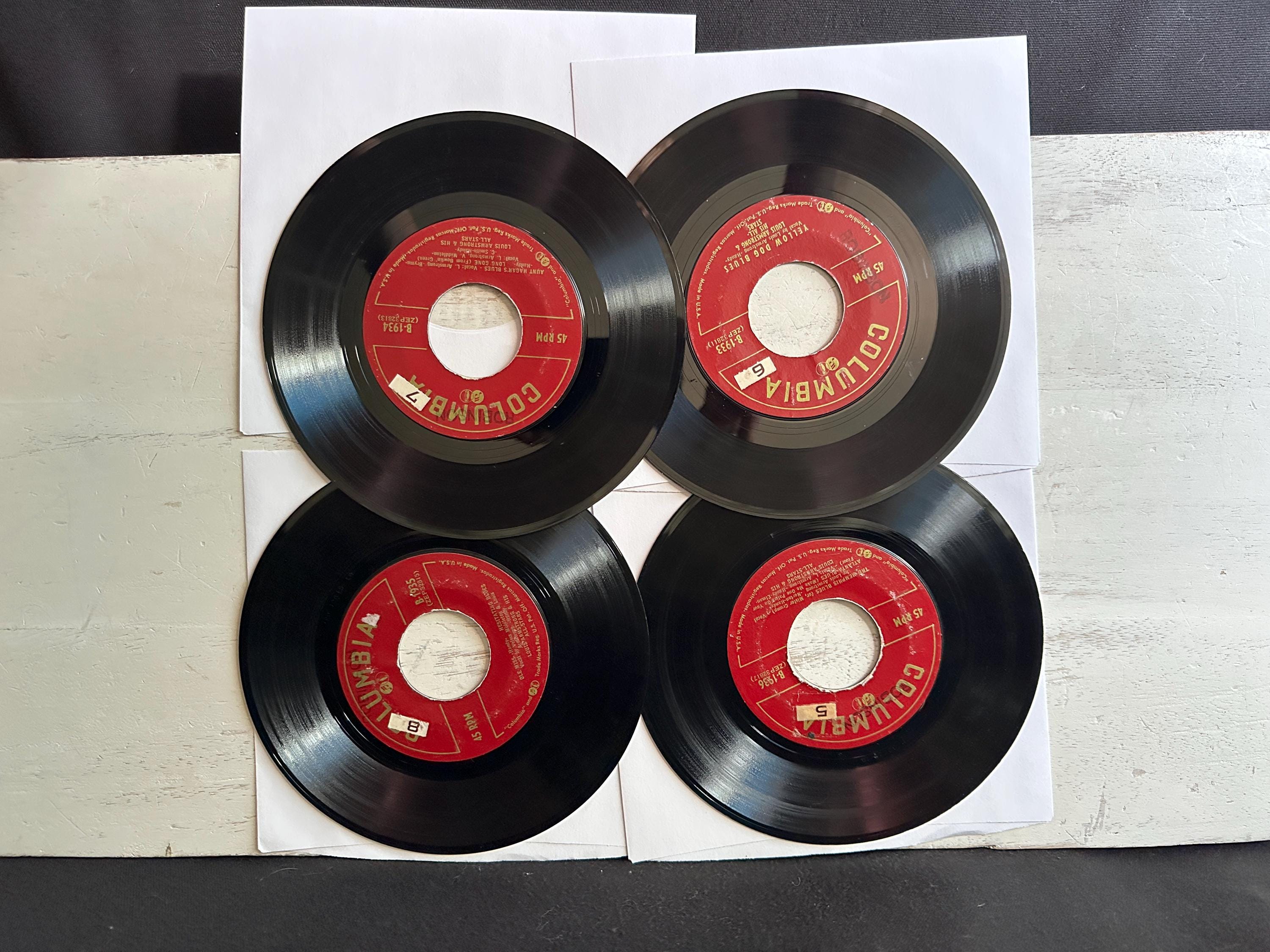 洋楽 l.k Louis Armstrong 45 RPM Record Set: 1950s Jazz/blues Classics