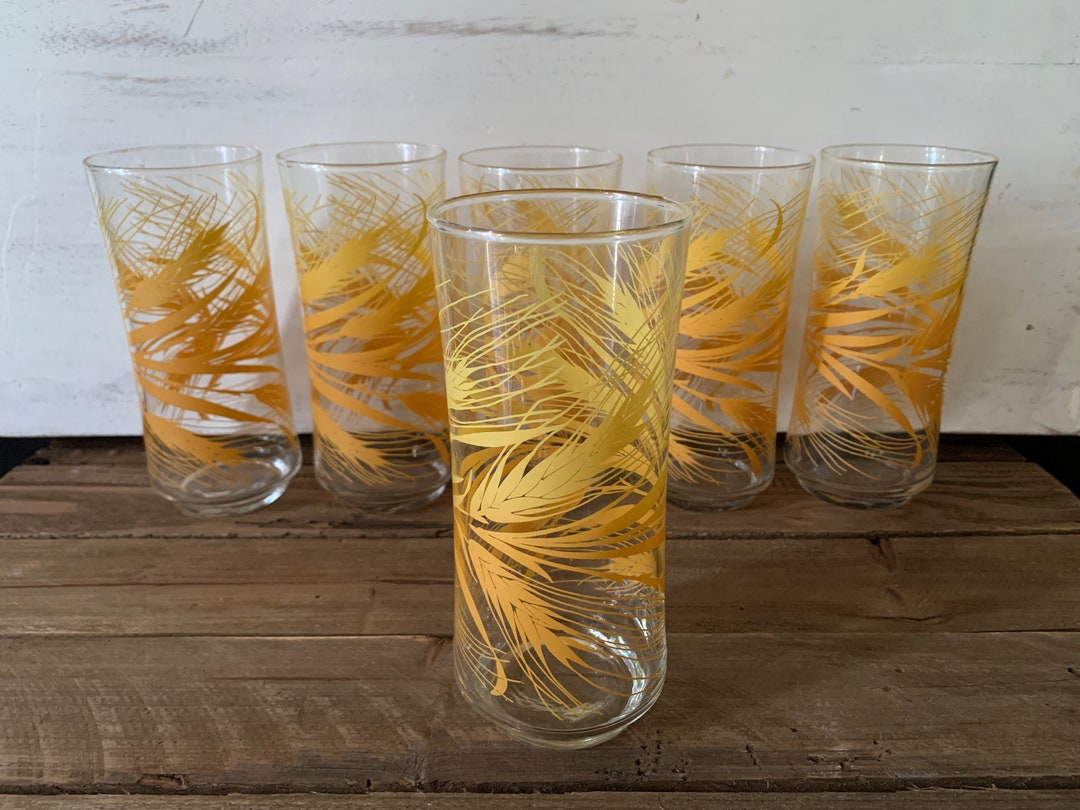 Set of 6 Wheat Pattern Drinking Glasses by Libbey Etsy