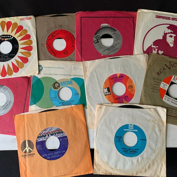 1960-70s Rock ‘N’ Roll 7” 45 RPM Records - sold separately