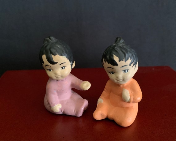 Tiny Baby Figurines Asian-inspired Hand-painted 