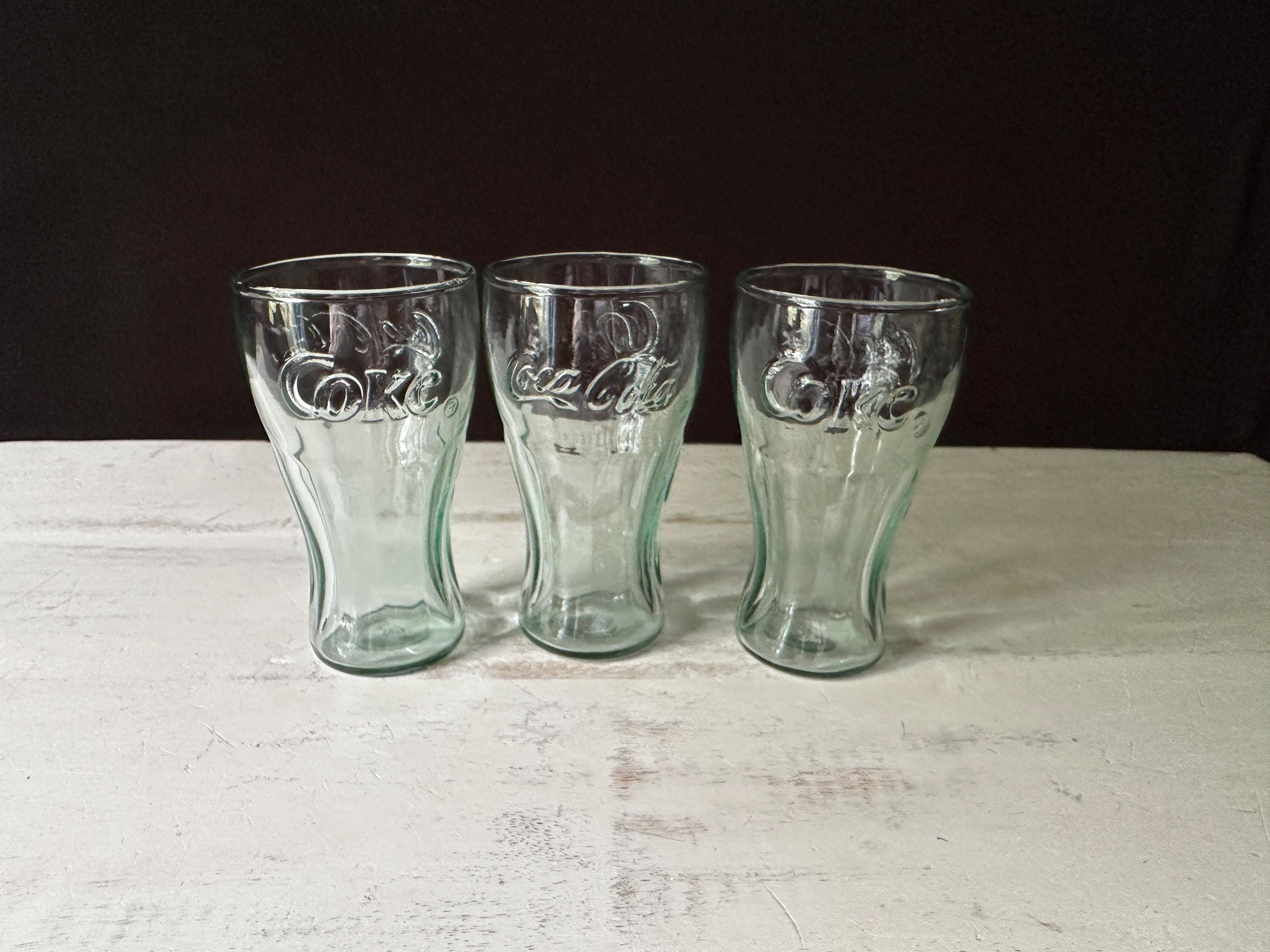 1980s Set of Three (3) Vintage COCA COLA Green Tinted Drinking Glasses -  Etsy