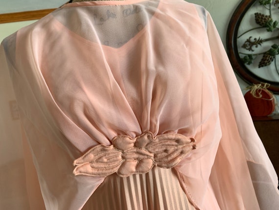 Vintage Formal Peach Color Full-Length Dress With… - image 8