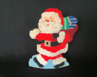 Stand-Up Needlepoint Santa Claus – 1960s