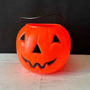 Vintage Halloween Candy Pail from General Foam Plastics Jack-o-Lantern Blow Mold