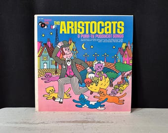 1970s Vintage LP “The Aristocats & Purr-ty Pussycat Songs” On HAPPY TIME Records