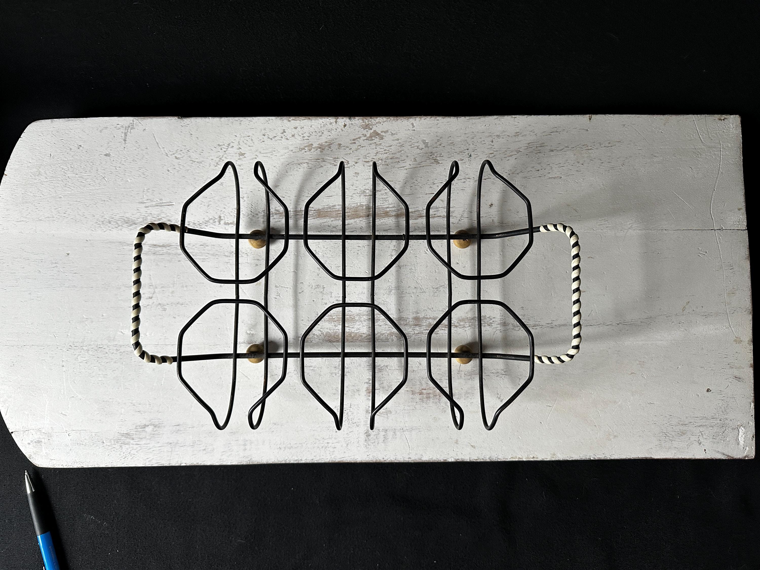 Vintage 1960s Mid Century Gold Metal 6 Drink Glass Wire Carrier - Etsy