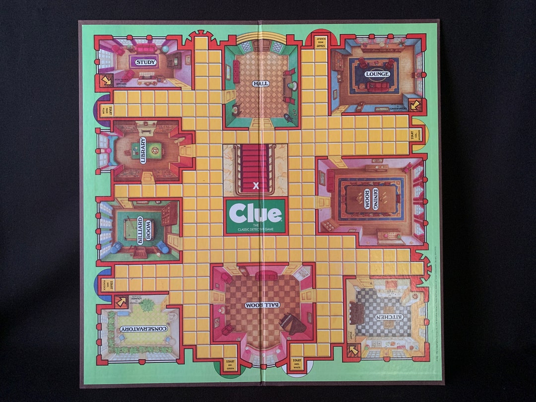Vintage 1992 CLUE Game Board ONLY Etsy