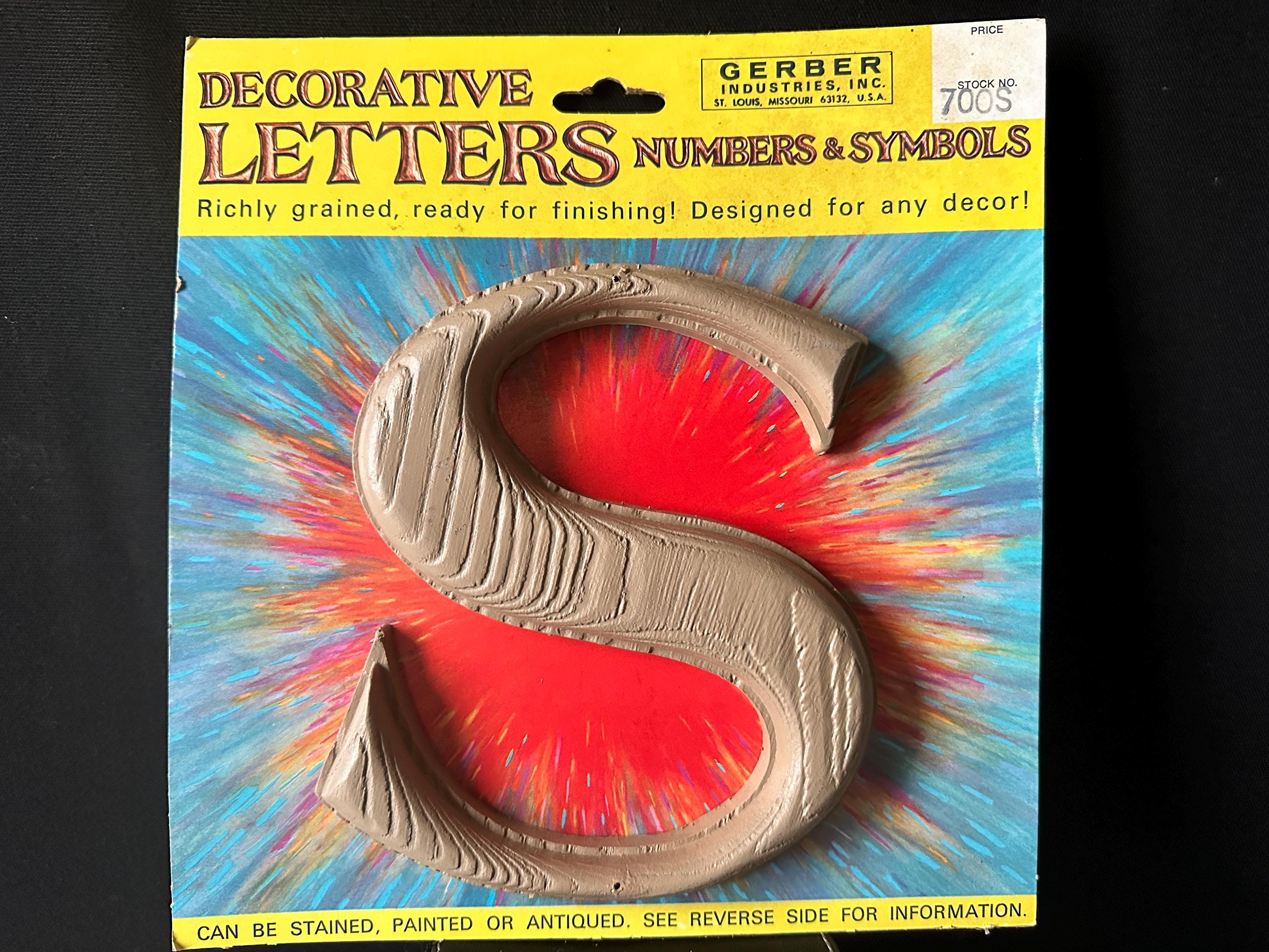 1970s Vintage MCM Decorative Letters From GERBER INDUSTRIES Wood Grain ...
