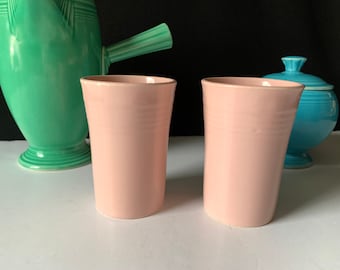 vintage 1948 FIESTA « Jubilee » Tumblers de jus promotionnels en coquille originale rose