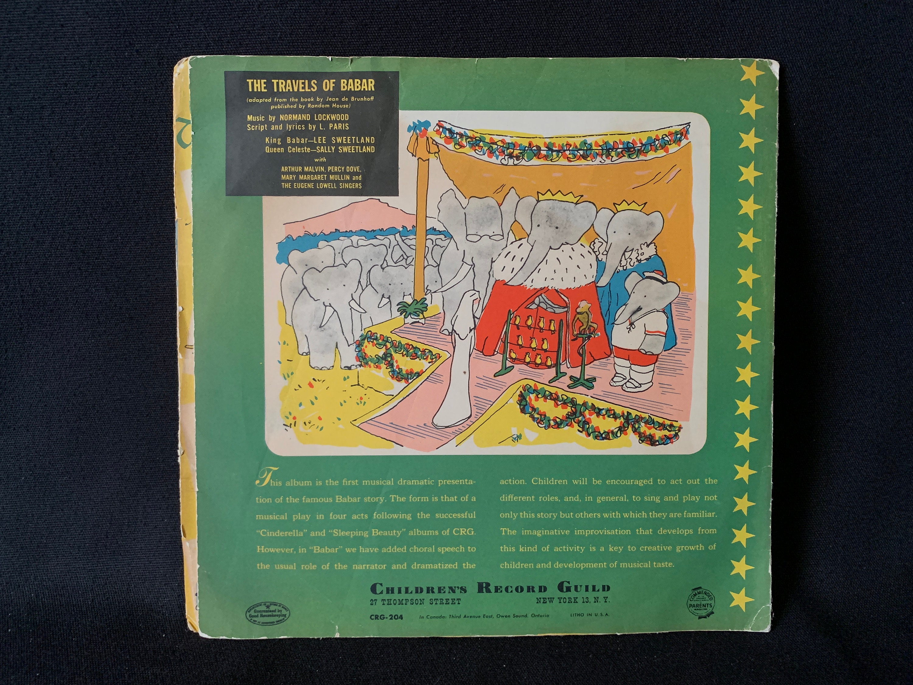 Authentic Double Record Album the TRAVELS of BABAR Original