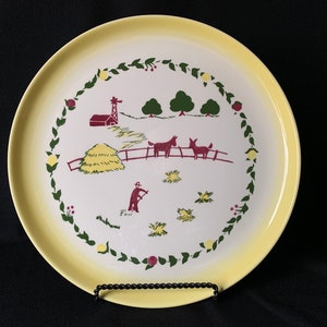 13" Chop Plate (Round Platter) From BROCK Of CALIFORNIA FARMHOUSE Yellow Dishes