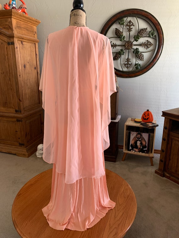 Vintage Formal Peach Color Full-Length Dress With… - image 6