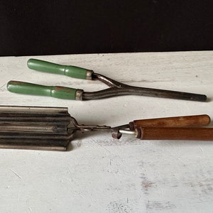 Primitive Very Old Metal Curling Iron and Crimper! Sold Separately